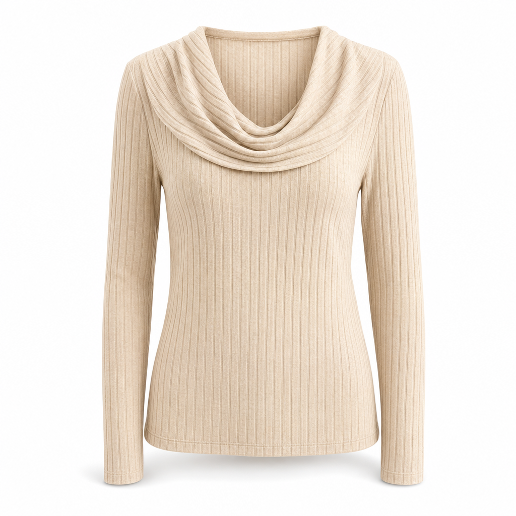 💖Black Friday Mega Deal – 50% off!💖 ✨Women's Cowl Neck Ribbed Knit Long Sleeve Top🤠