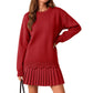 🌸Hot Sale 50% OFF👗 Women's Scallop Hem Sweater and Pleated Skirt Set