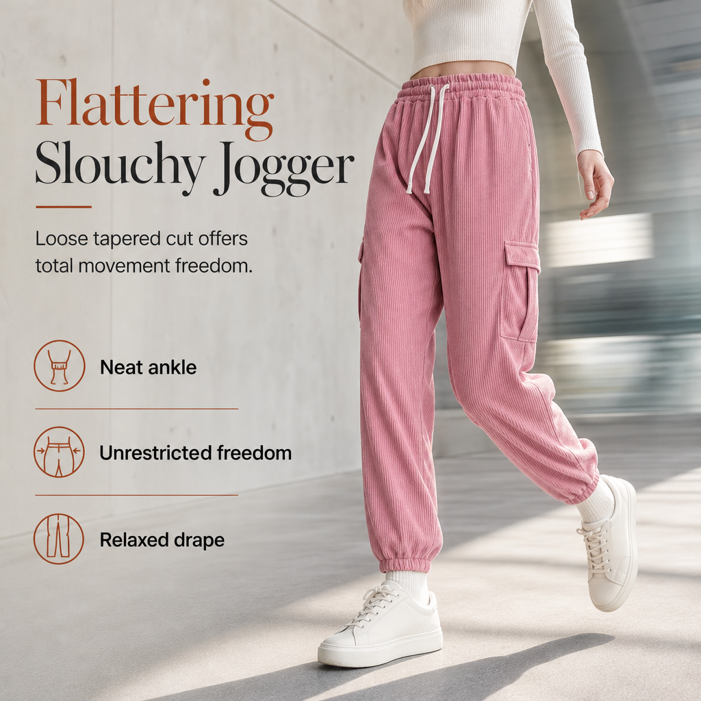 Women's Casual Corduroy Jogger Pants