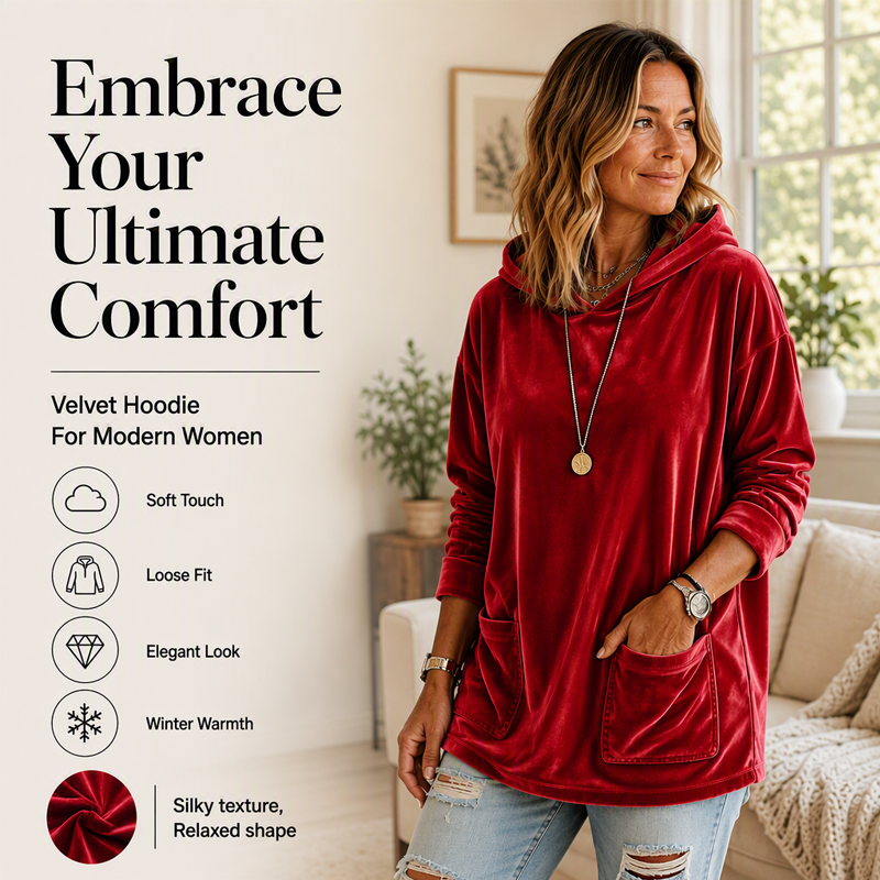 Women's Velvet Pullover Hoodie