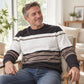 💎 Exclusive Deal 🧶 Men's Casual Crewneck Striped Sweatshirt ✨ soft fabric, crew neck, striped casual pullover
