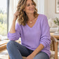 🌸LAST DAY SPECIAL PRICE!!🌸Women's Casual V-Neck Waffle Knit Top