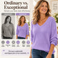 🌸LAST DAY SPECIAL PRICE!!🌸Women's Casual V-Neck Waffle Knit Top