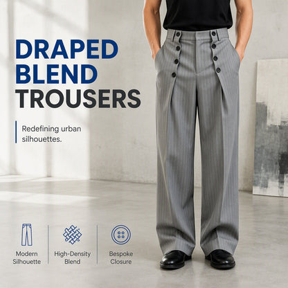 🎉The Lowest Price But The Best Quality!🔥Men's Chic High-Waisted Double-Breasted Drape Pants
