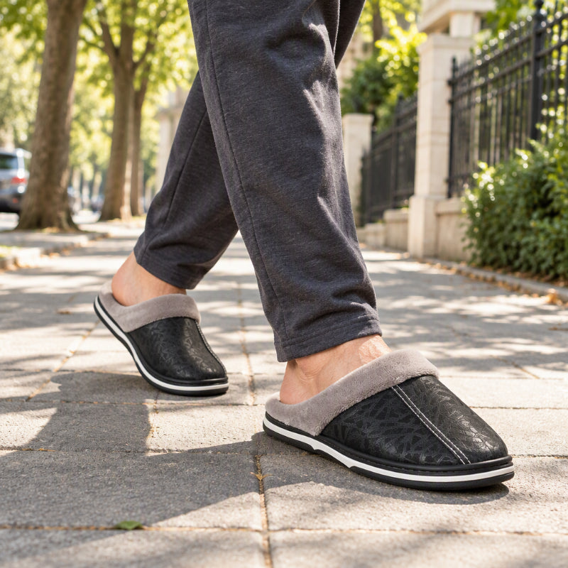 Men's Waterproof Winter Plush-Lined Slippers