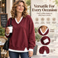 Women's Layered-Look V-Neck Sweatshirt