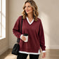 Women's Layered-Look V-Neck Sweatshirt
