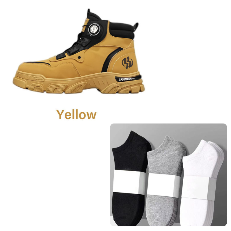 ⏰Men's outdoor swivel buckle work shoes（Waterproof, Anti-slip,Comfortable and Breathable）