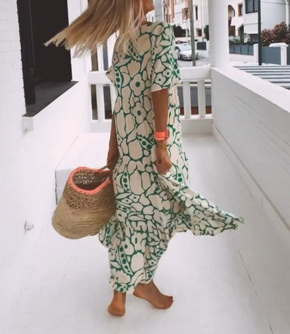 ?Hot Sale 48% OFF-?2023 Summer New Short-sleeved Printed Dress