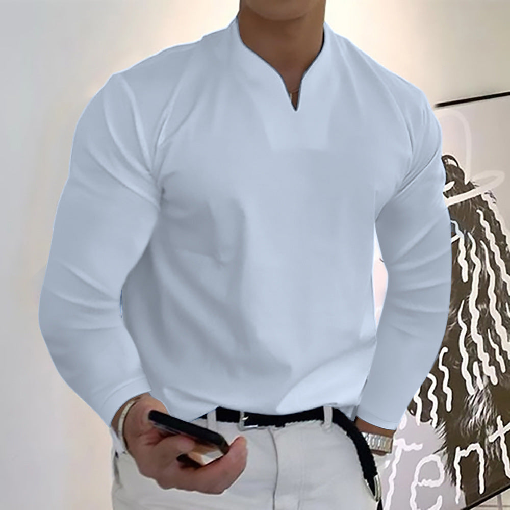 ✨New Arrival Sale - 49% OFF Men's Casual Solid Color Long Sleeve Cotton T-Shirt With Pocket