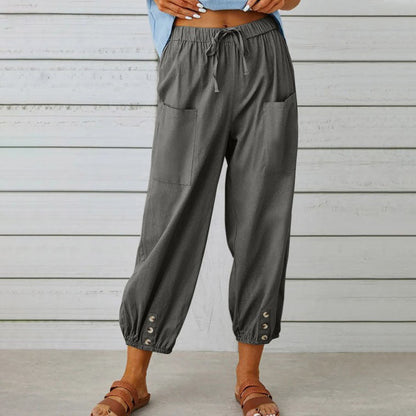 Women's Loose Straight-leg Cotton Linen Pants