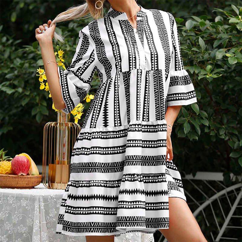 Explore dresses with geometric patterns