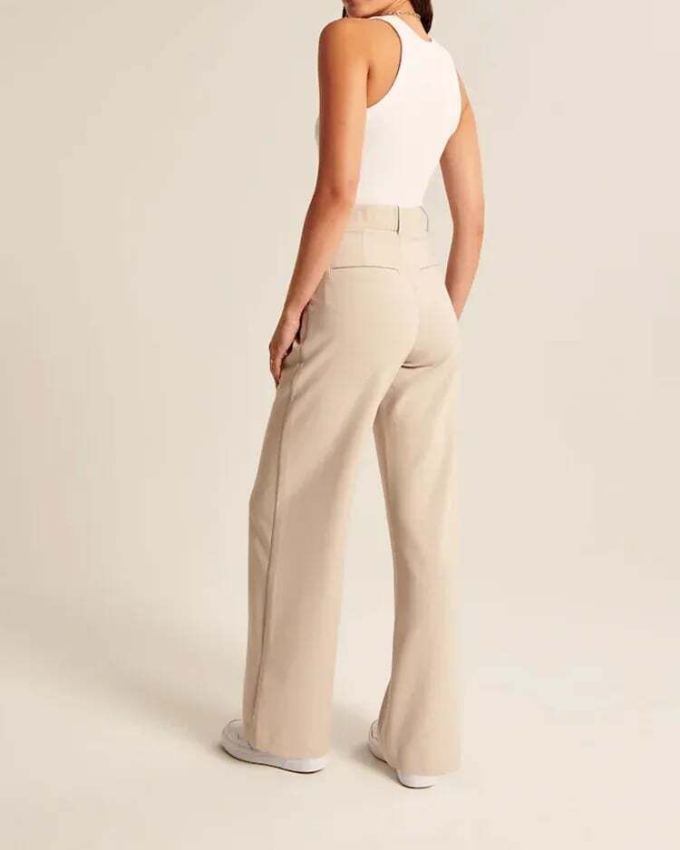 Lightweight Tailored Wide Leg Pants