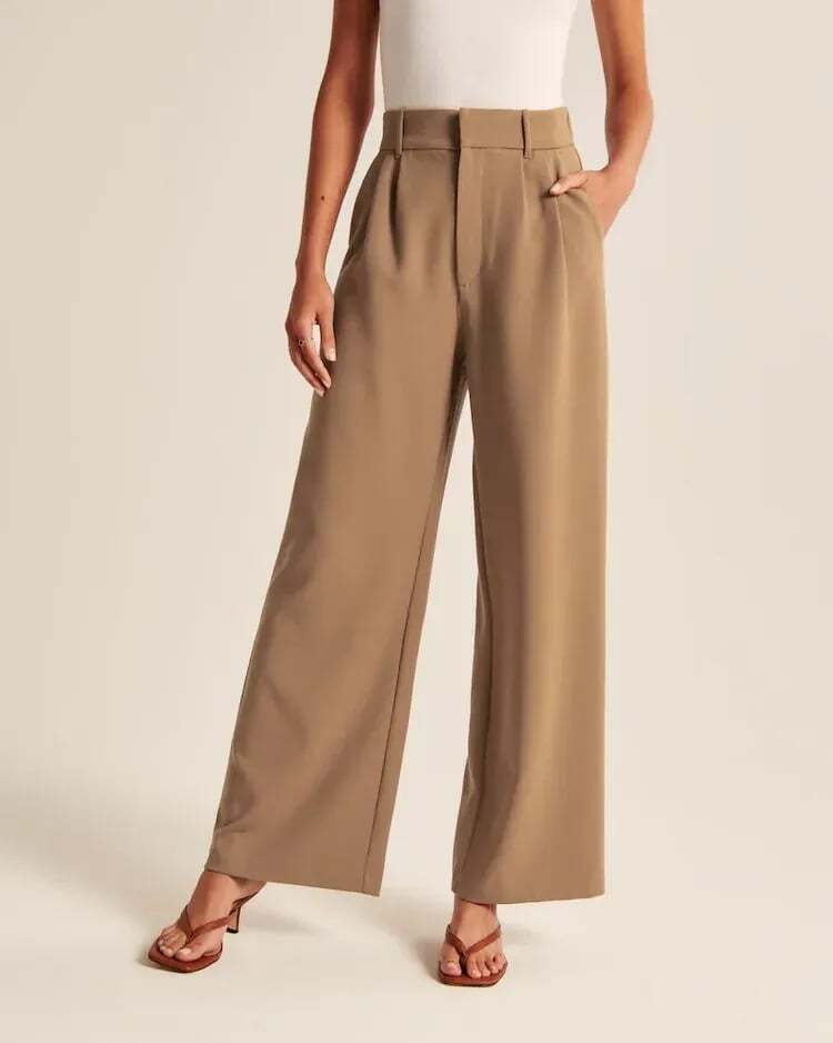 Lightweight Tailored Wide Leg Pants