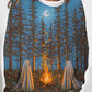 Retro Ghost Painting Candle Print T-Shirt