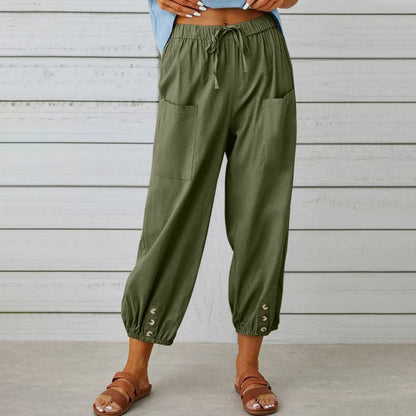 Women's Loose Straight-leg Cotton Linen Pants