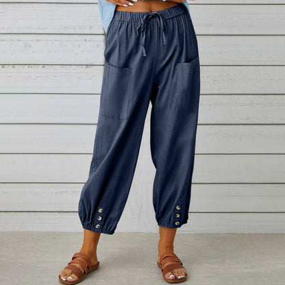 Women's Loose Straight-leg Cotton Linen Pants