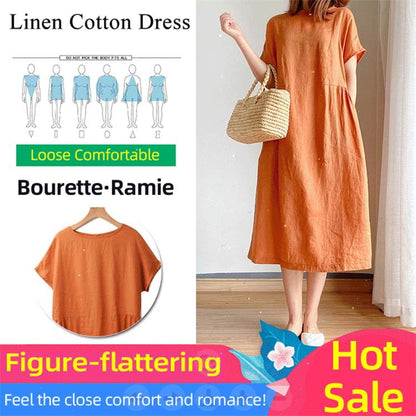 Japanese Style Linen Cotton Dress