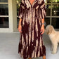 👗2 Pcs Get 10% OFF Extra Auto & Free Shipping🔥Casual Print V-Neck Waist Wrap Long Dress