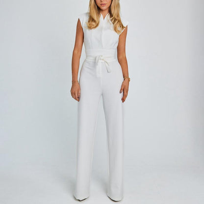 Women's Sleeveless Wide-Leg Jumpsuit