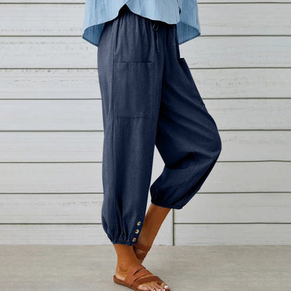 Women's Loose Straight-leg Cotton Linen Pants