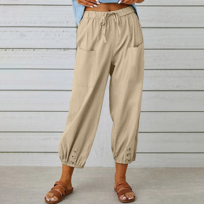 Women's Loose Straight-leg Cotton Linen Pants