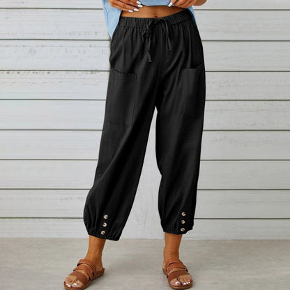 Women's Loose Straight-leg Cotton Linen Pants