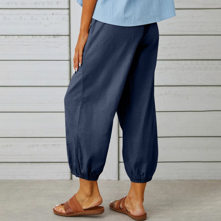 Women's Loose Straight-leg Cotton Linen Pants