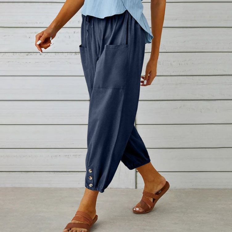 Women's Loose Straight-leg Cotton Linen Pants