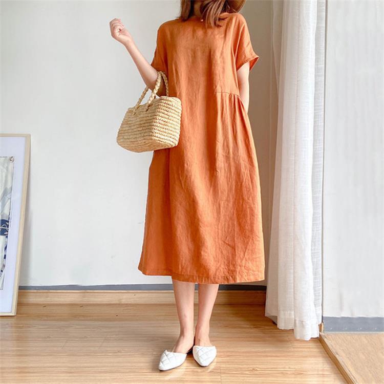 Japanese Style Linen Cotton Dress