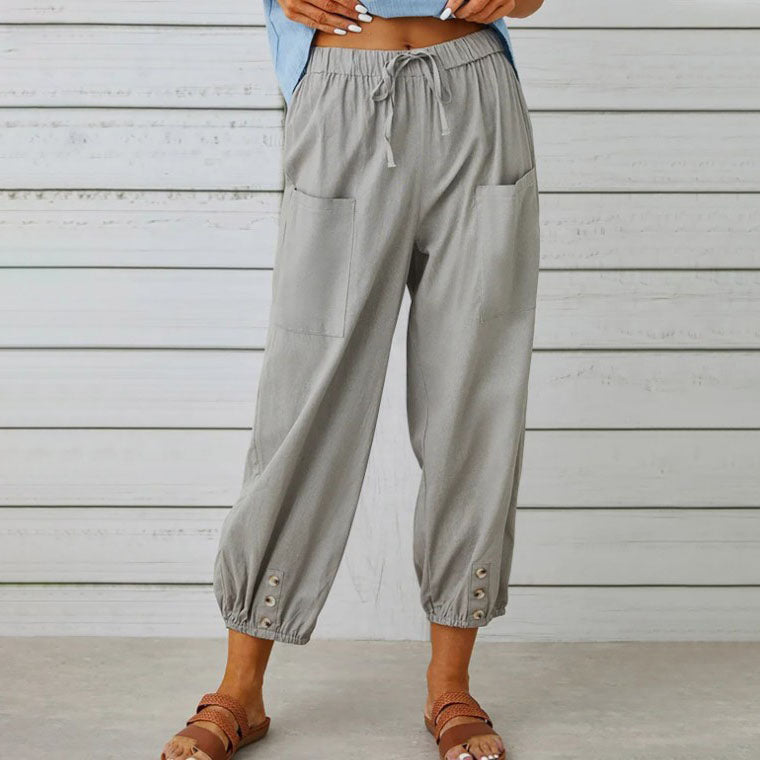 Women's Loose Straight-leg Cotton Linen Pants