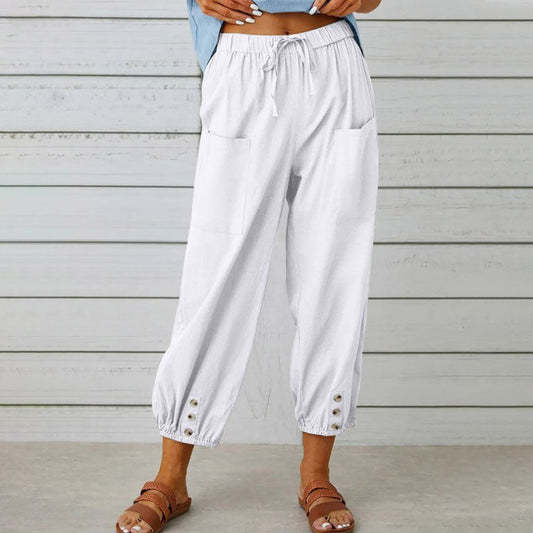 Women's Loose Straight-leg Cotton Linen Pants