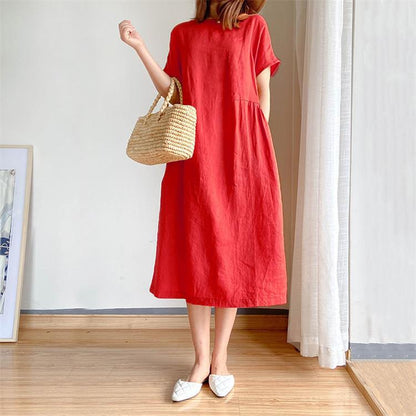 Japanese Style Linen Cotton Dress