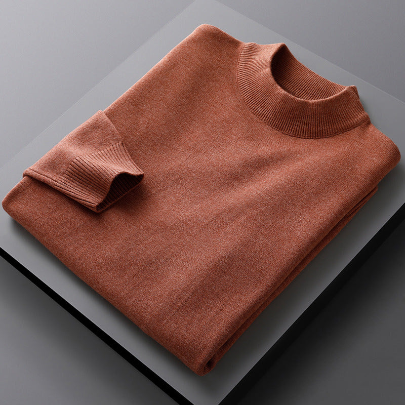 Men's solid color turtleneck top