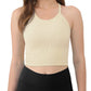 Women's Crop 3-Pack Washed Seamless Rib-Knit Camisole Crop Tank Tops