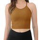 Women's Crop 3-Pack Washed Seamless Rib-Knit Camisole Crop Tank Tops