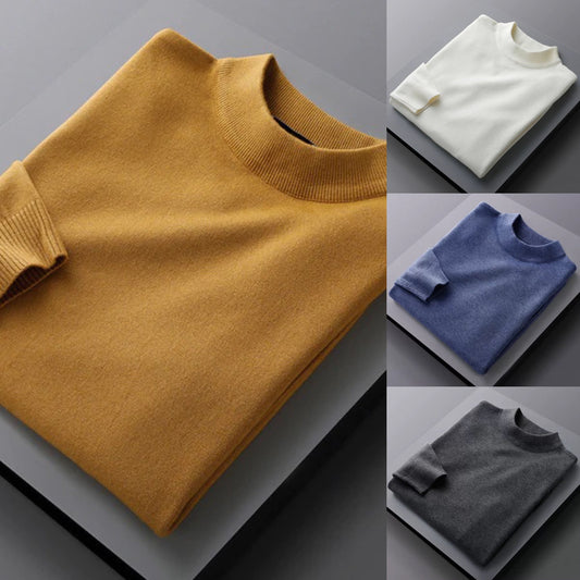 Men's solid color turtleneck top