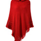 Ladies' Hooded Cape with Fringed Hem Crochet Poncho Knitting Patterns