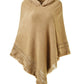 Ladies' Hooded Cape with Fringed Hem Crochet Poncho Knitting Patterns