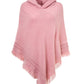 Ladies' Hooded Cape with Fringed Hem Crochet Poncho Knitting Patterns