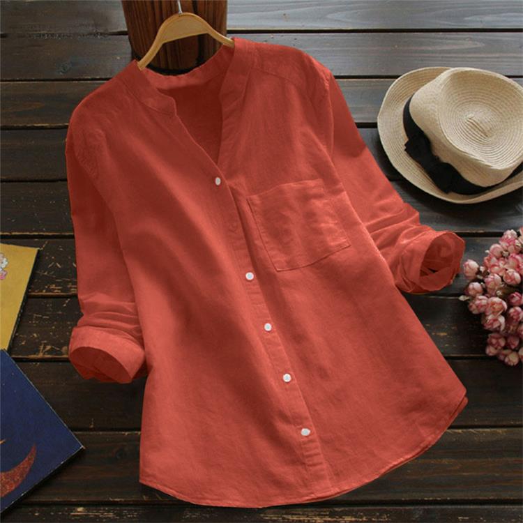 Japanese Style Handmade Linen Cotton Casual Loose Shirt