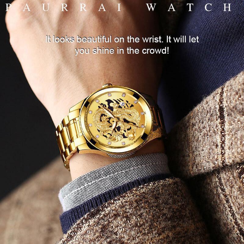 Golden Dragon Quartz Men's Watch