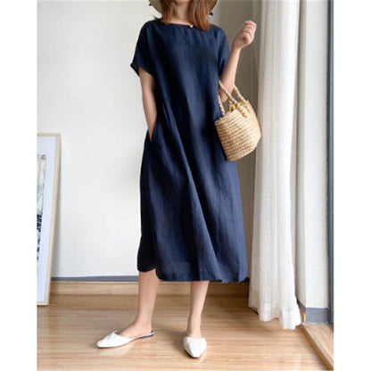 Japanese Style Linen Cotton Dress