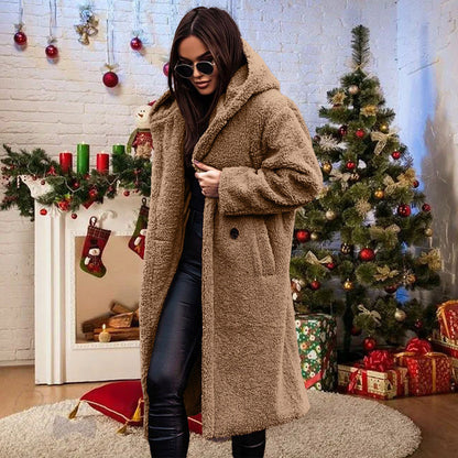 [Best Gift For Her] Women's Hooded Woolen Overcoat