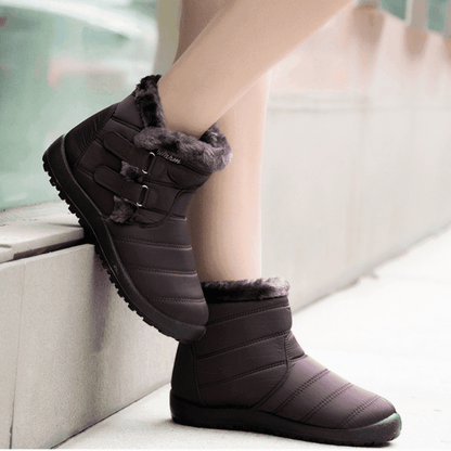 Womens Waterproof Snow Boots Winter Shoes With Warm Plush Fleece Lined Ankle Booties