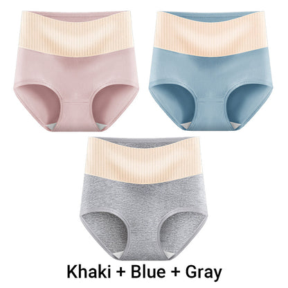 3pcs Women's High Waisted Breathable Antibacterial Soft Underwear