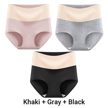 3pcs Women's High Waisted Breathable Antibacterial Soft Underwear