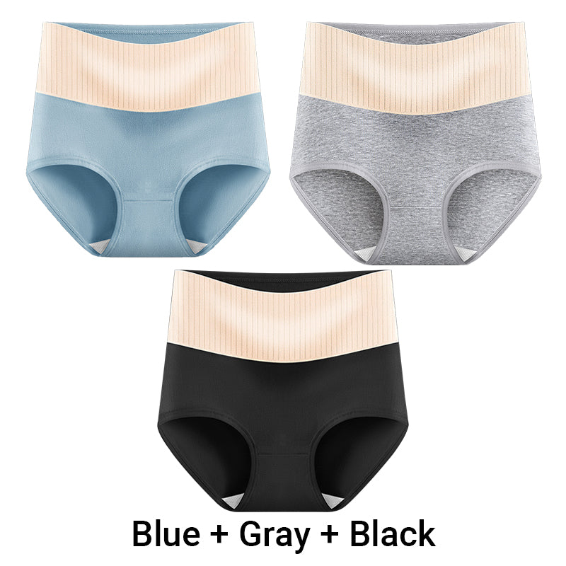 3pcs Women's High Waisted Breathable Antibacterial Soft Underwear