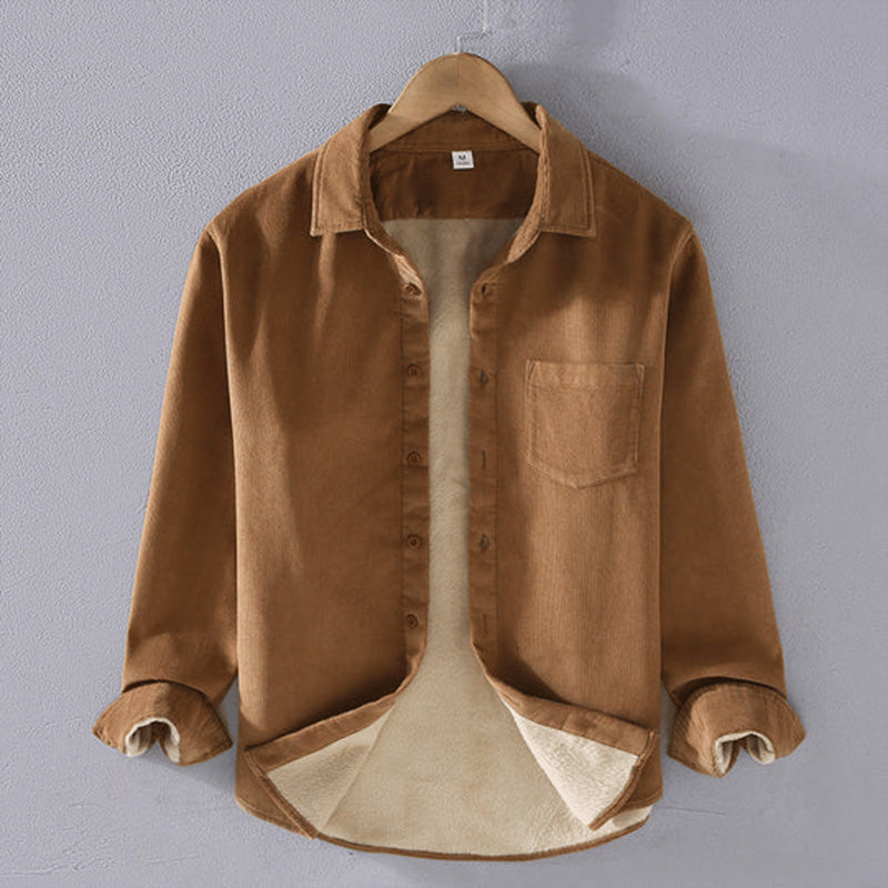 Corduroy Thickened Warm Long Sleeve Shirt