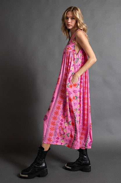 🌸Vintage floral print loose sleeveless jumpsuit👍2 Pcs FREE SHIPPING